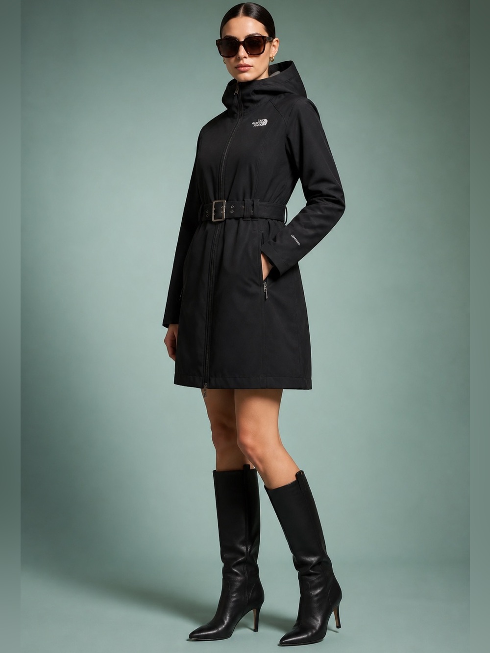 EUC The North Face Women’s TNF Apex Black All Weather Fleece Lined Trench Coat